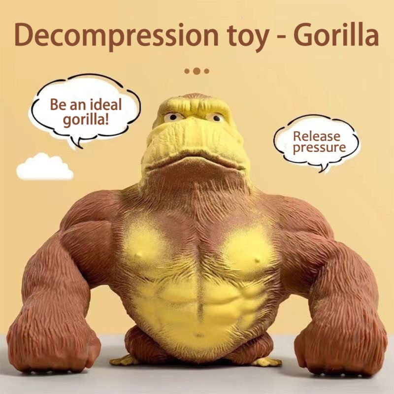 PeekyFox Squishy Monkey Stretch Gorilla Figure Latex Soft Stretchy Toy Action Figure for Kids Child Boys Girls - Image 4