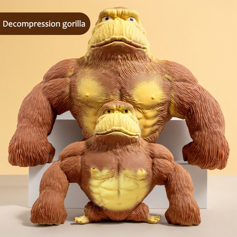 PeekyFox Squishy Monkey Stretch Gorilla Figure Latex Soft Stretchy Toy Action Figure for Kids Child Boys Girls - Image 3