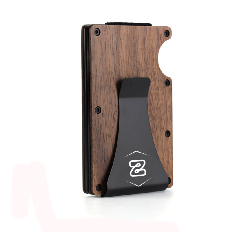 Minimalist Wallet with Money Clip Wooden RFID Carbon Fiber Wallet Credit Card Holder with 15 Card Capacity - Image 13