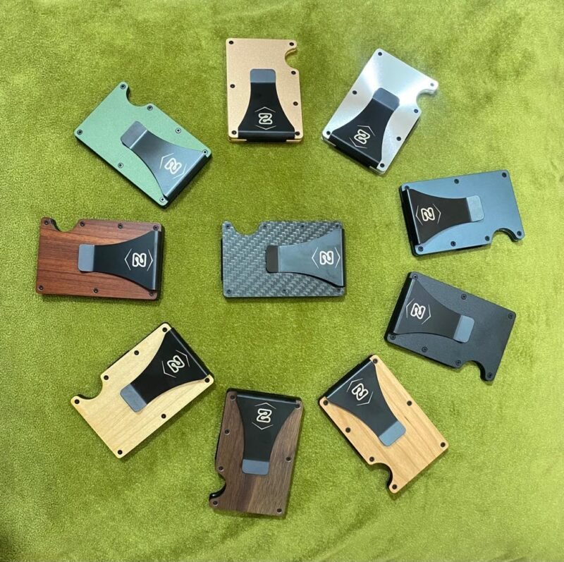 Minimalist Wallet with Money Clip Wooden RFID Carbon Fiber Wallet Credit Card Holder with 15 Card Capacity - Image 12