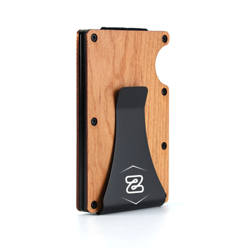 Minimalist Wallet with Money Clip Wooden RFID Carbon Fiber Wallet Credit Card Holder with 15 Card Capacity - Image 14