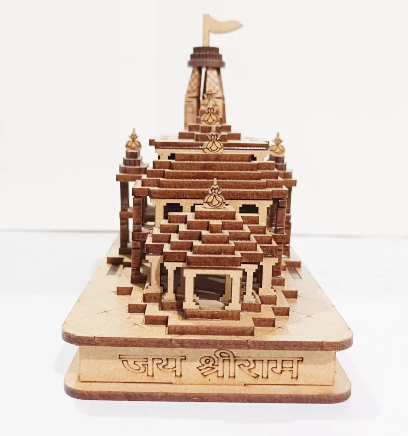 Ram Mandir | Wooden Showpiece - Image 5