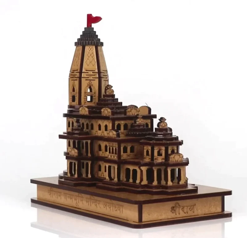 Ram Mandir | Wooden Showpiece - Image 4